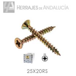 Tornillo cabeza plana de 25x20 acabado bricomatado caja 1000