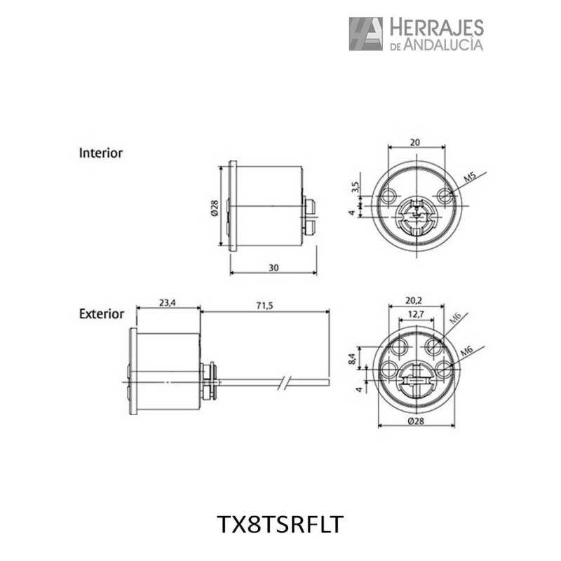 Cilindro regulable alta seguridad TX80 modelo TS Tesa-Herrajes de Andalucía