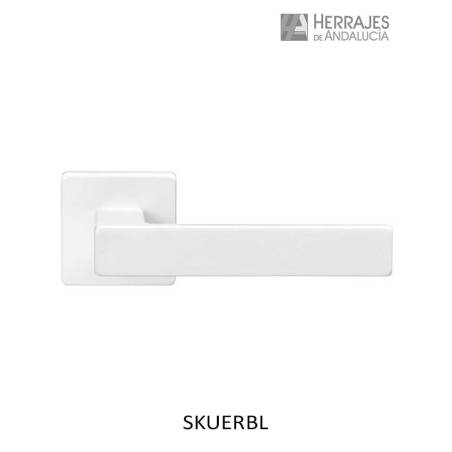 Manilla roseta cuadrada blanca-Herrajes de Andalucía