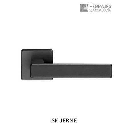 MANIVELA DE DISEÑO CON ROSETA  CUADRADA| MANIVELA ACABADO NEGRO | MODELO SKUER