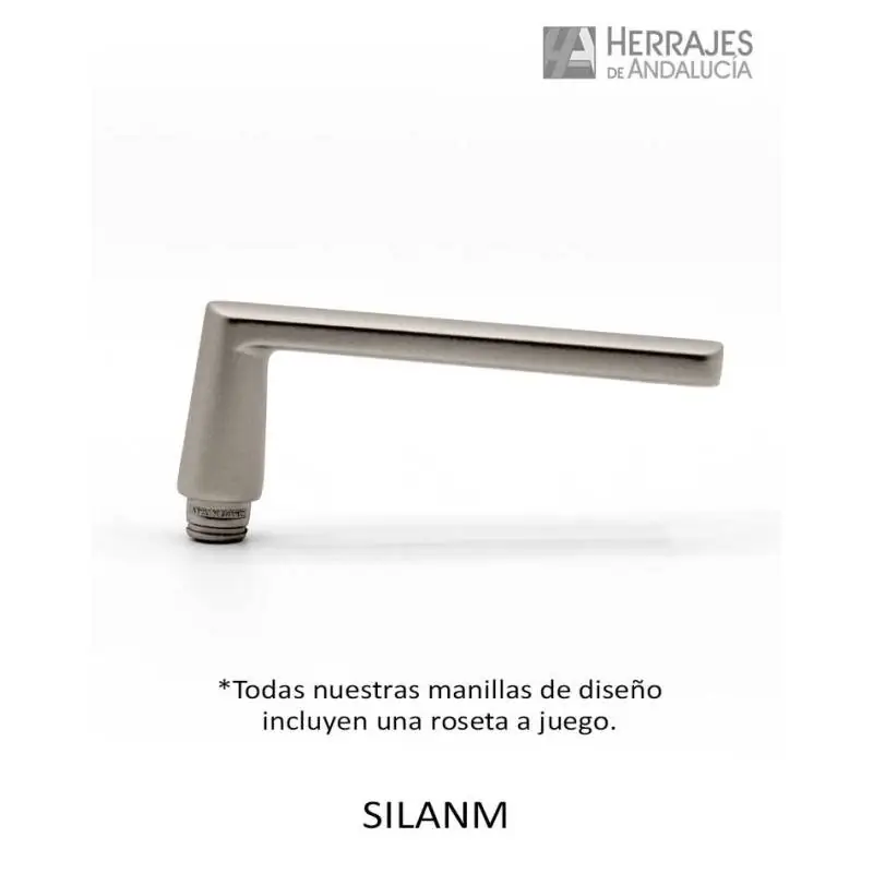 Manivela Sila níquel mate con roseta XS | Herrajes de Andalucía