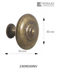 Pomo besana bronce envejecido 30mm