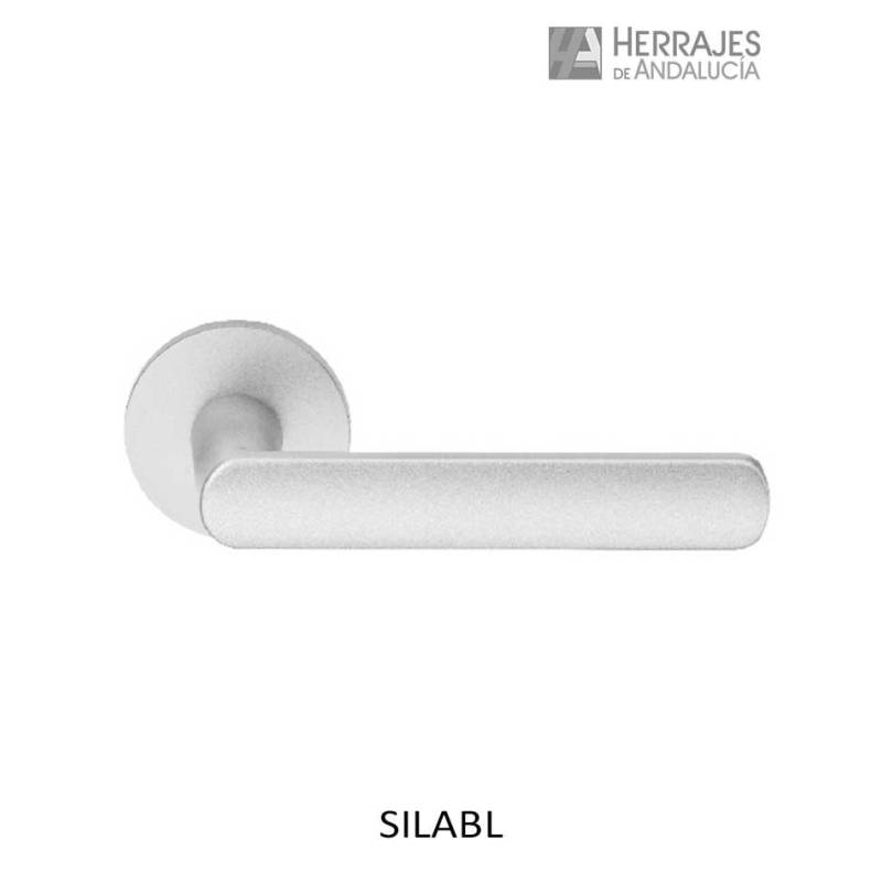 Manivela Sila blanca con roseta XS | Herrajes de Andalucía