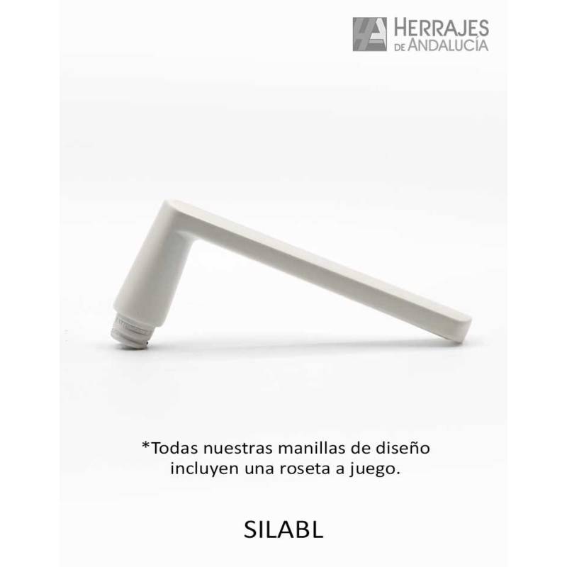 Manivela Sila blanca con roseta XS | Herrajes de Andalucía