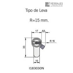 Cilindro alta seguridad 60mm i18 niquel 30x30mm