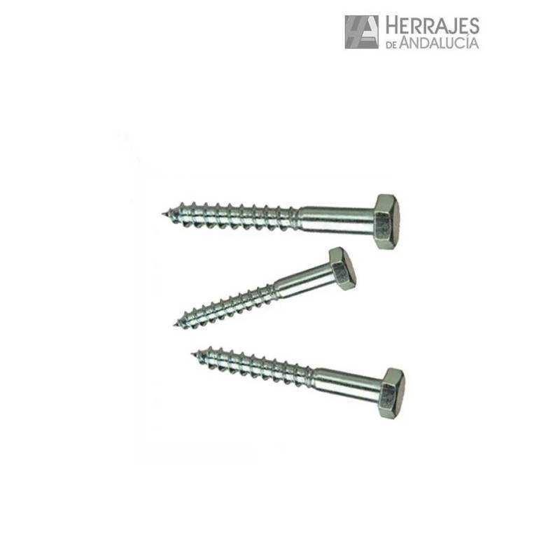 Tornillo tirafondo 10x120mm cabeza hexagonal-Herrajes de Andalucía