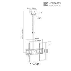 Soporte tv lcd-led techo 360ª 45kgs 26" - 55"