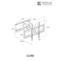 Soporte tv lcd-led brazo largo 45kgs 30" - 63"