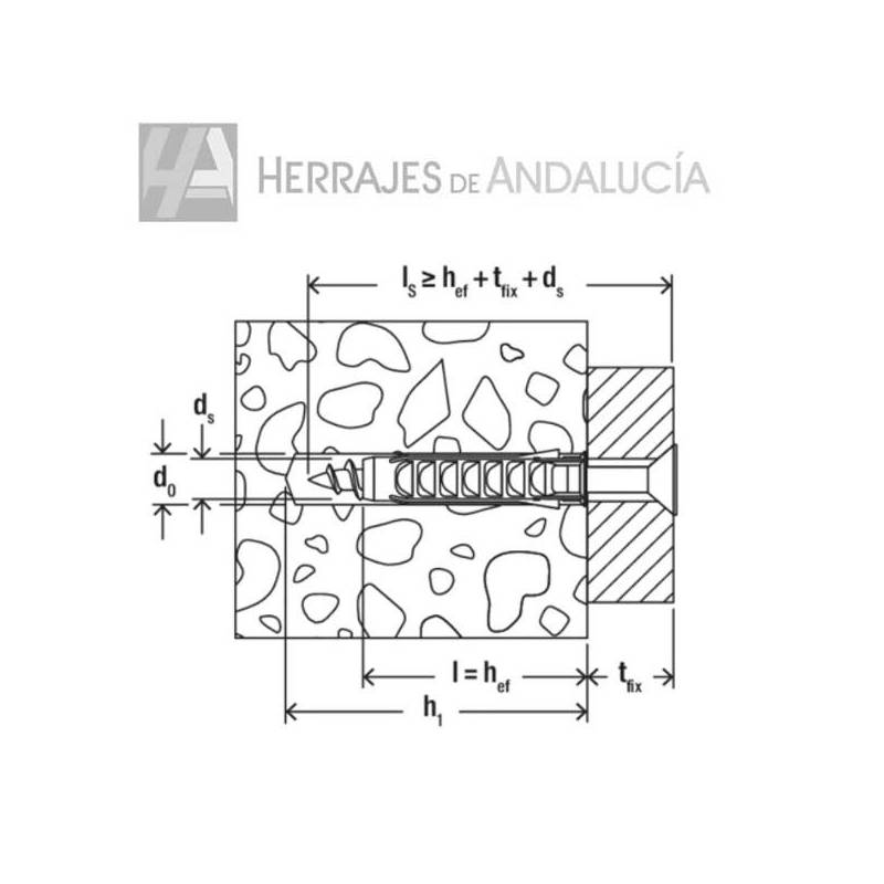 Taco nylon Fischer 14x70mm 20 uds | Herrajes de Andalucía