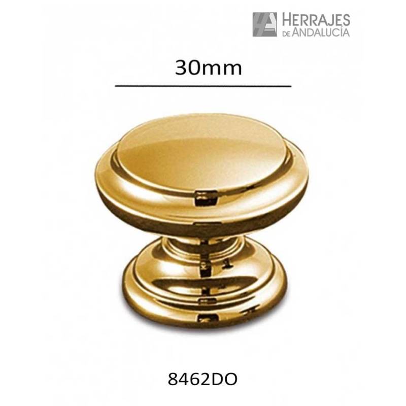 Pomo Metal Ø30 mm Dorado para Muebles | Herrajes de Andalucía