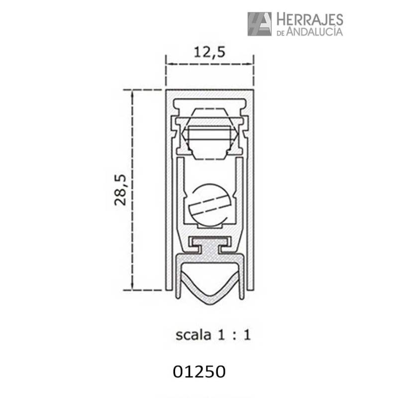 Burlete Puerta plata insonoro 35DB 625-725mm | Herrajes de Andalucía