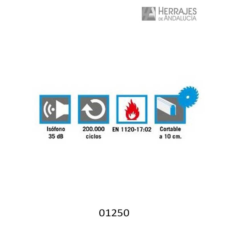 Burlete Puerta plata insonoro 35DB 625-725mm | Herrajes de Andalucía