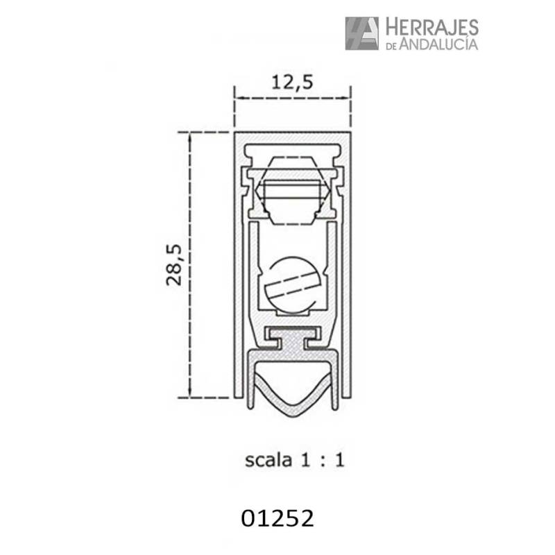 Burlete Puertas insonoro 35DB autoajustable 825-925mm | Herrajes de Andalucía