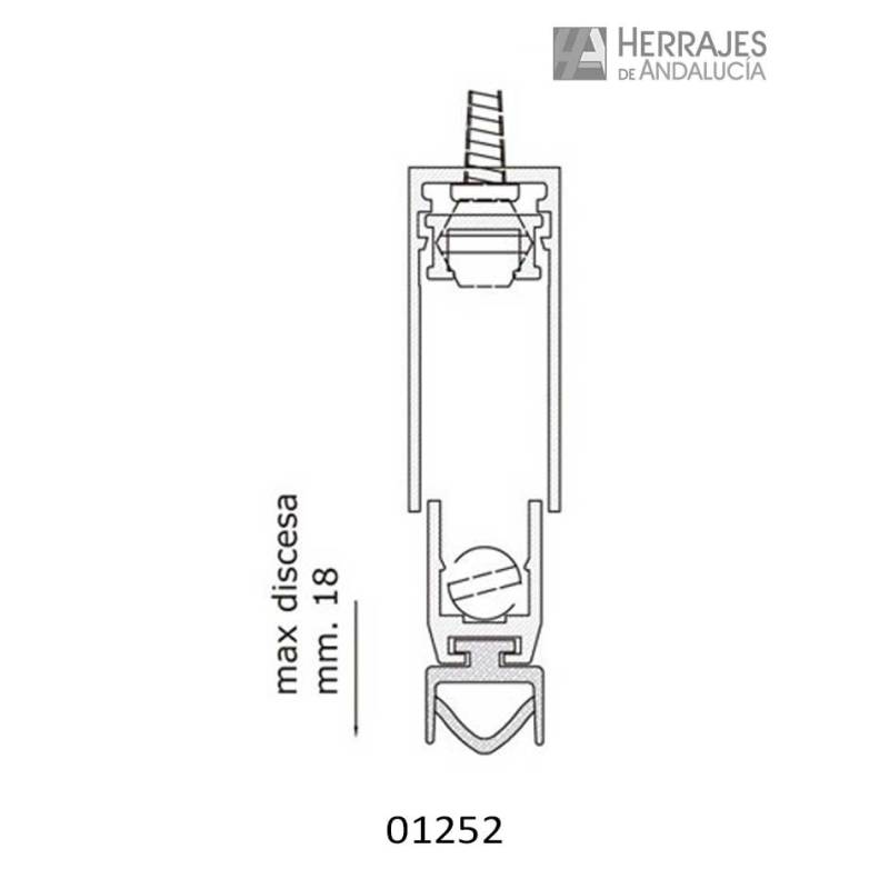 Burlete Puertas insonoro 35DB autoajustable 825-925mm | Herrajes de Andalucía