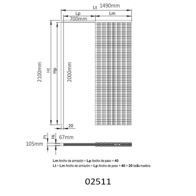 Premarco para puerta 72x203 cm pared 105 mm | Herrajes de Andalucía