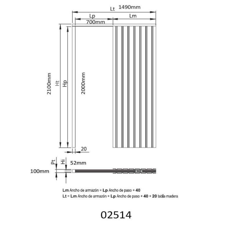 Premarco para pladur puerta 72x203 cm pared 100 mm | Herrajes de Andalucía