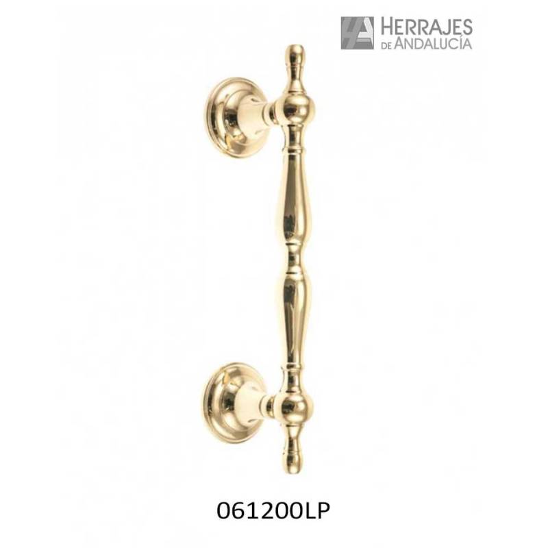 Manillón liso torneado latón pulido 200 mm | Herrajes de Andalucía