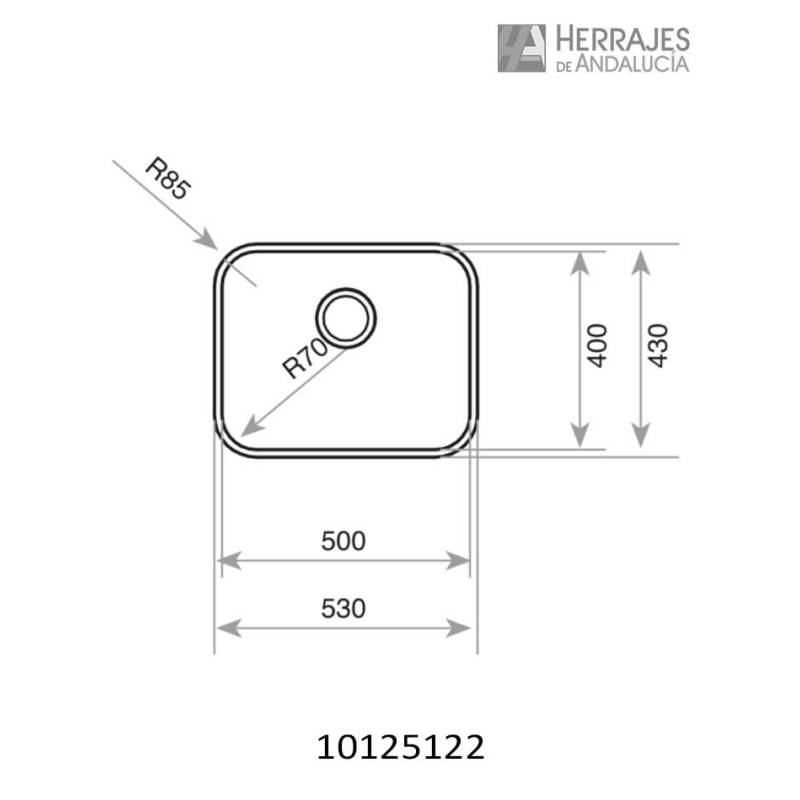 Fregadero bajo encimera modelo BE 50.40 plus-Herrajes de Andalucía