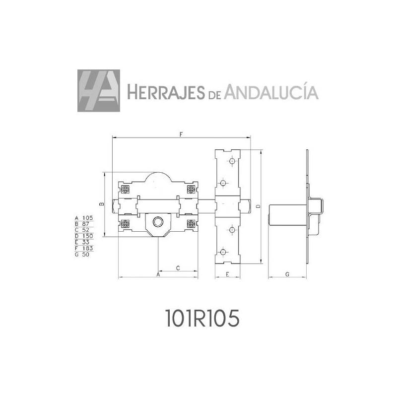Cerrojo FAC 101R/105 pintado | Herrajes Andalucía