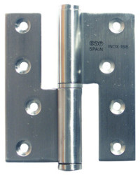 Bisagra de acero inox 1086-100 canto cuadrado izquierda