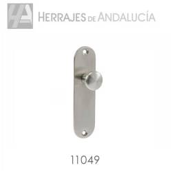 Pomo con placa de acero inox para armario