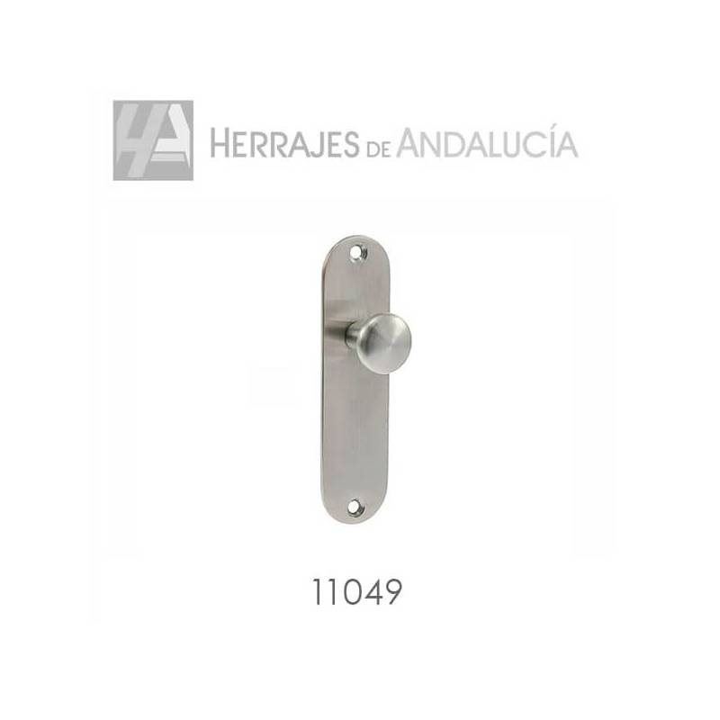Pomo placa acero inoxidable 110x30mm | Herrajes de Andalucía