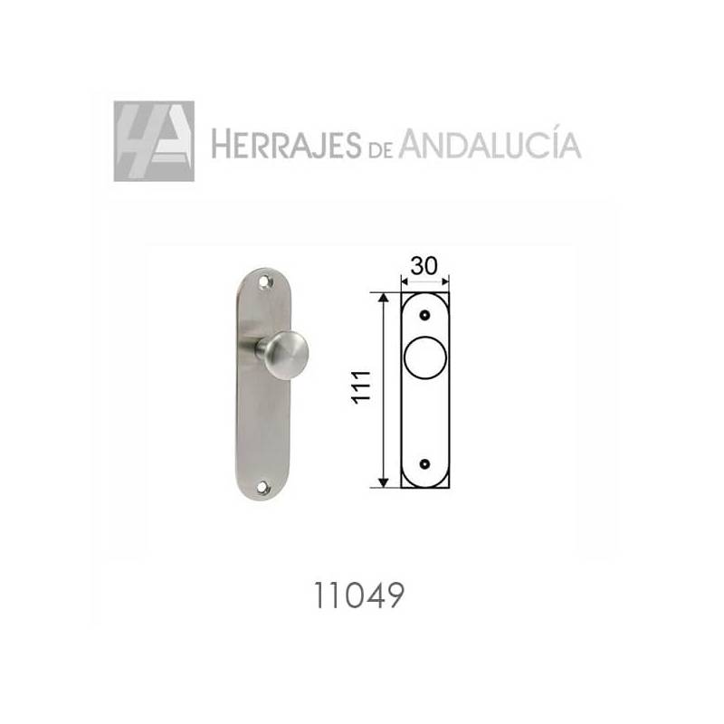 Pomo placa acero inoxidable 110x30mm | Herrajes de Andalucía