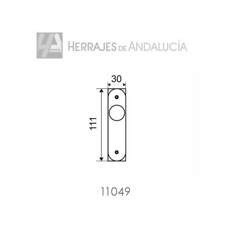 Pomo placa acero inoxidable 110x30mm | Herrajes de Andalucía