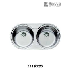 Fregadero encastrado dr-80 2c con orificio de acero inoxidable 44x84cm