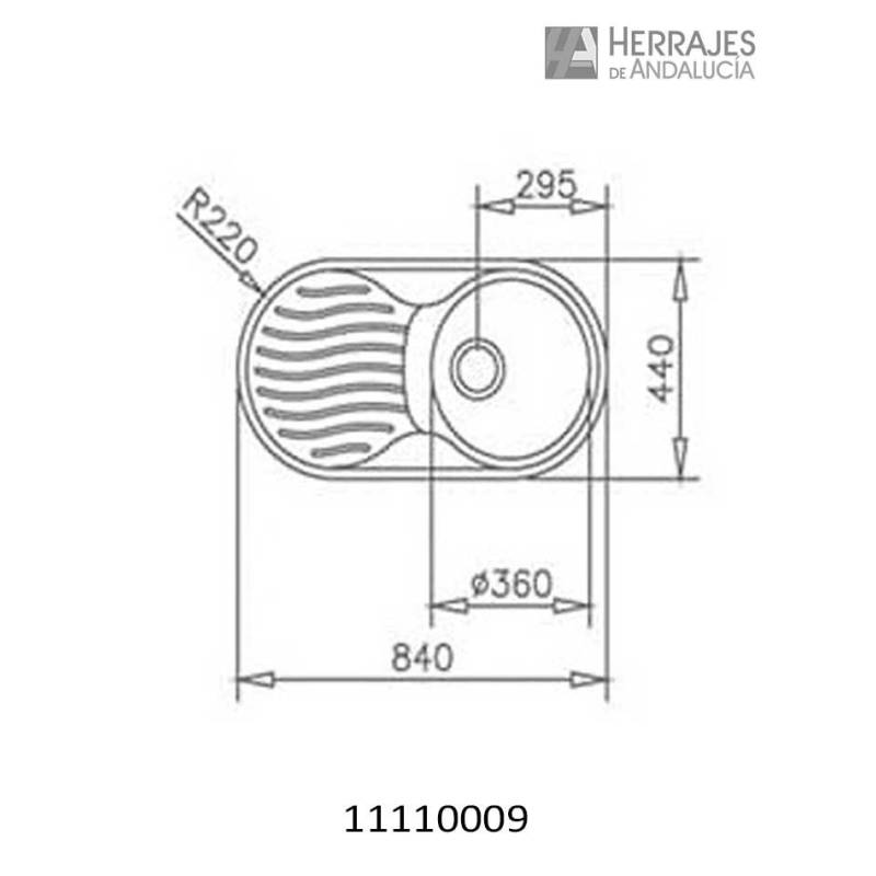 Fregadero DR-80 1C 1E Izquierda 44x84 cm | Herrajes de Andalucía