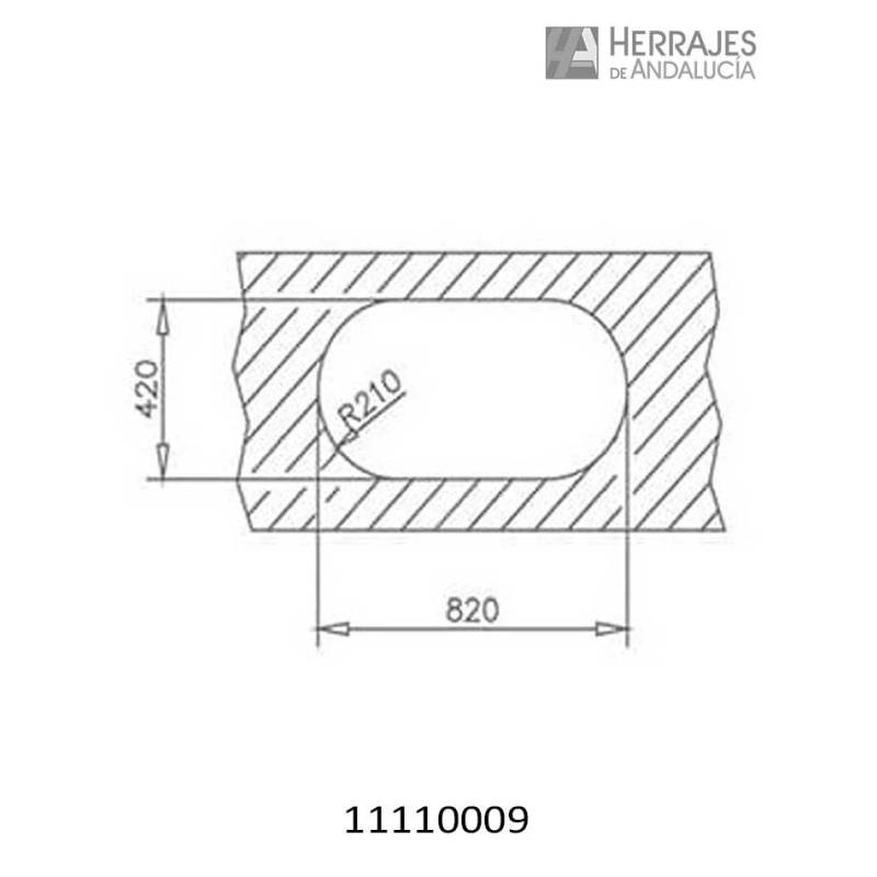 Fregadero DR-80 1C 1E Izquierda 44x84 cm | Herrajes de Andalucía