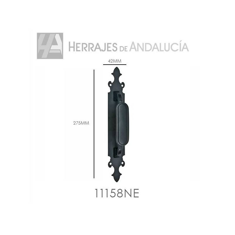 Manillón castellano placa negra | Herrajes Andalucía