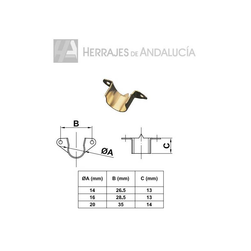 Soporte tubo armario Ø16 mm | Herrajes de Andalucía