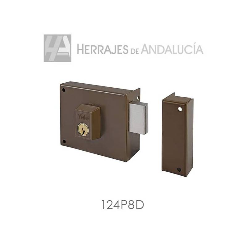 Cerradura sobreponer serie 124 mano derecha acabado en hierro pintado.