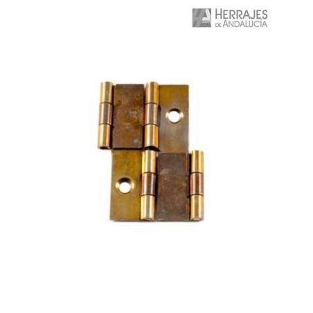 Bisagra Biombo 20x50 mm Hierro Latonado | Herrajes de Andalucía