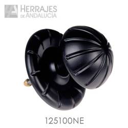 Pomo puerta entrada negro mod125placa 100mm felipe ii
