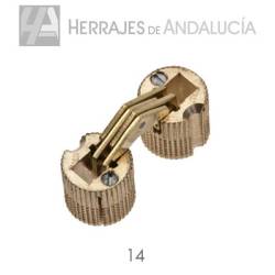 Bisagra Tipo libro 14 mm latón Pulido | Herrajes de Andalucía