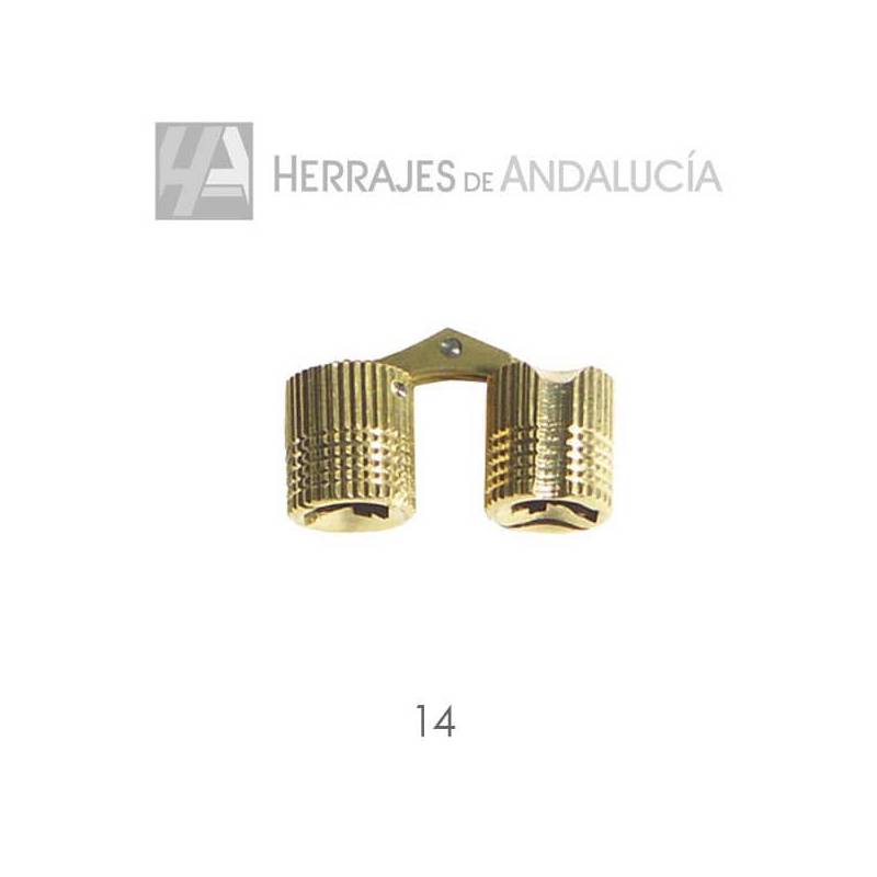 Bisagra Tipo Libro 14 mm Latón Pulido | Herrajes de Andalucía