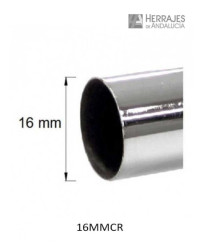 Tubo/barra cromada de 4 metros diámetro: 16mm