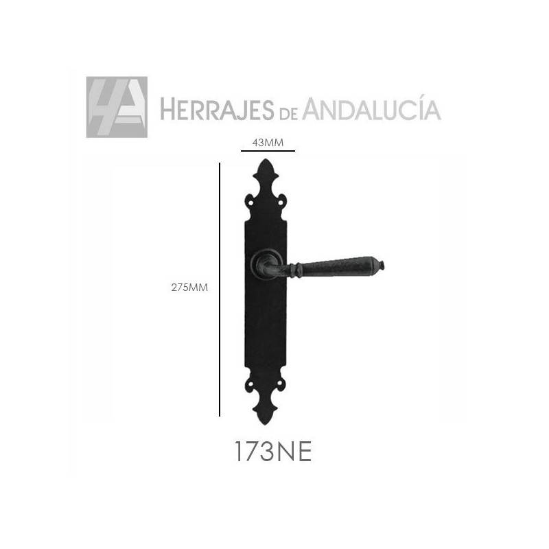 Juego Manivela Estilo Castellano Negro 275x43 mm | Herrajes de Andalucía