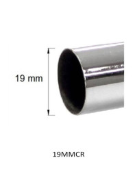 Tubo/barra cromada de 4 metros diámetro: 19mm