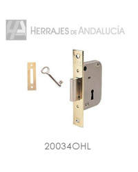 Cerradura modelo 2003/40 para puerta de madera acabada hierro latonado