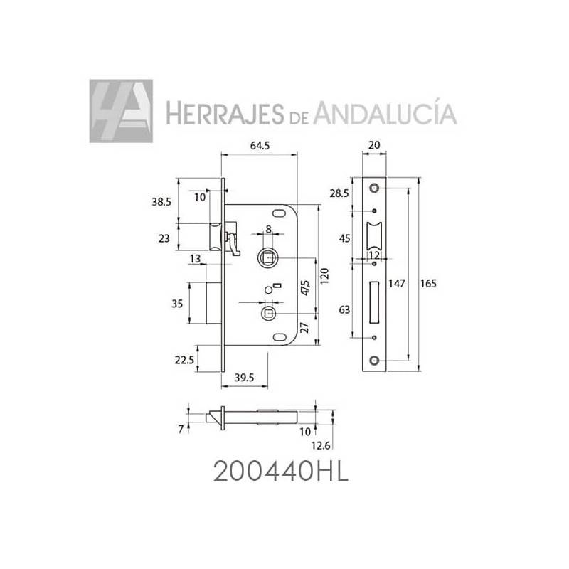 Cerradura TESA 2004/40 madera | Herrajes de Andalucía