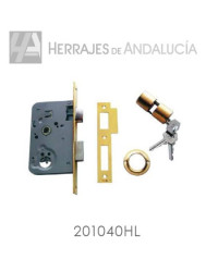 Cerradura para embutir tesa modelo 2010/40 acabada hierro latonado