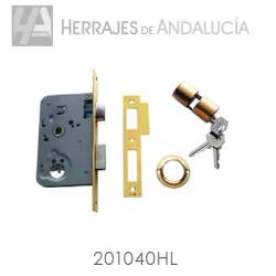 Cerradura para embutir tesa modelo 2010/40 acabada hierro latonado