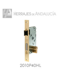 Cerradura para embutir tesa modelo 2010p/40 acabada hierro latonado