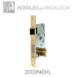 Cerradura para embutir tesa modelo 2010p/40 acabada hierro latonado