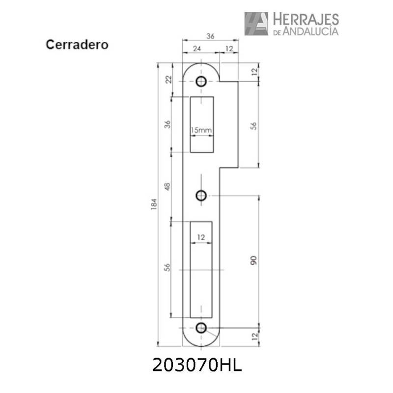 Cerradura TESA 2030/70 Latonada | Herrajes de Andalucía
