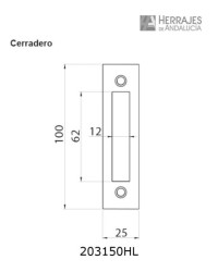 Cerradura 2031/50 hierro latonado