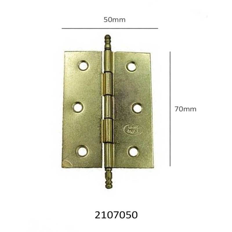 Bisagra Desmontable 210 70x50 mm Hierro Latonado Dorado | Herrajes de Andalucía